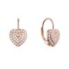 Pozlacené stříbrné náušnice třpytivé srdce 11714.1 rose gold