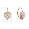 Pozlacené stříbrné náušnice třpytivé srdce 11714.1 rose gold