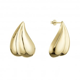 Pozlacené stříbrné náušnice velké slzy 61123