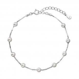 Stříbrný náramek s shell perličkami 13082.1