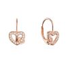 Pozlacené stříbrné náušnice propletená srdíčka 11718.1 rose gold