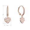 Pozlacené stříbrné náušnice se zavěšeným srdíčkem 11720.1 rose gold
