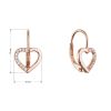 Pozlacené stříbrné náušnice srdce 11716.1 rose gold
