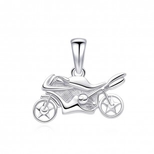 Stříbrný přívěsek motorka