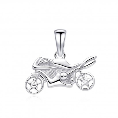 Stříbrný přívěsek motorka