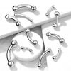 Piercing do obočí - kuličky, tl. tyčky 1,6 mm (1,6 x 10 mm, 4 mm kuličky)