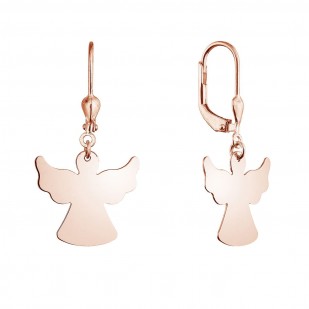Pozlacené stříbrné náušnice andělé 61133 rose gold
