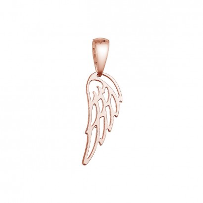 Pozlacený stříbrný přívěsek andělské křídlo 64087 rose gold