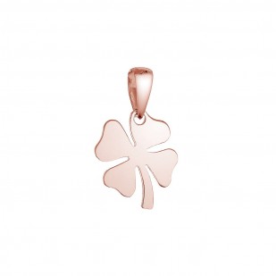 Pozlacený stříbrný přívěsek čtyřlístek lesklý 64094 rose gold