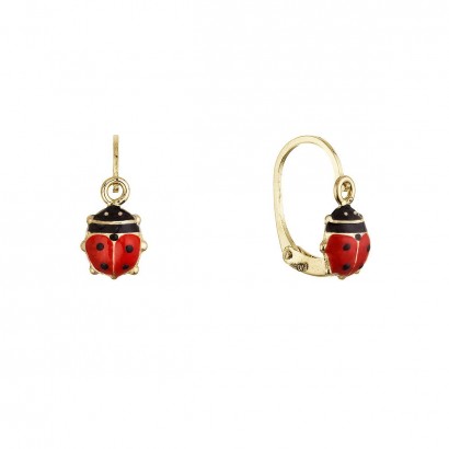 Zlaté 14 karátové dětské náušnice berušky 91A00072