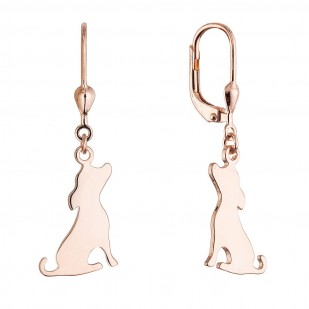Pozlacené stříbrné náušnice psi 61130 rose gold
