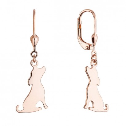 Pozlacené stříbrné náušnice psi 61130 rose gold