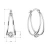 Stříbrné náušnice hladké kruhy se Swarovski krystalem 31323.1