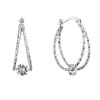 Stříbrné náušnice vzorované kruhy se Swarovski krystalem 31324.1