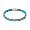 Náramek modrý textilní s krystaly 53007.3 aquamarine