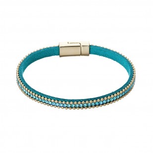 Náramek modrý textilní s krystaly 53007.3 aquamarine