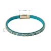 Náramek modrý textilní s krystaly 53007.3 aquamarine