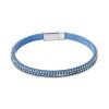 Náramek modrý textilní s krystaly 53007.3 lt.sapphire