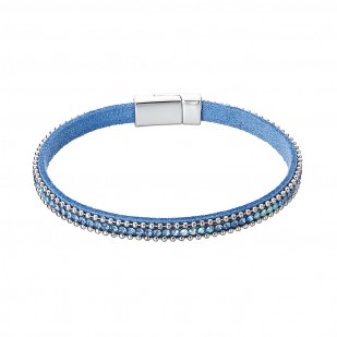 Náramek modrý textilní s krystaly 53007.3 lt.sapphire