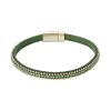 Náramek zelený textilní s krystaly 53007.3 peridot