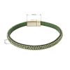 Náramek zelený textilní s krystaly 53007.3 peridot