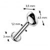 Piercing do brady - labreta TITAN (1,2 x 6 mm)