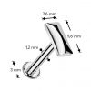 Piercing do brady - labreta TITAN (1,2 x 6 mm)