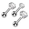Cartilage piercing do ucha, čirý zirkon 3 mm