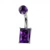 Piercing do pupíku obdélník - TITAN, Amethyst