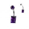 Piercing do pupíku obdélník - TITAN, Amethyst