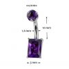 Piercing do pupíku obdélník - TITAN, Amethyst