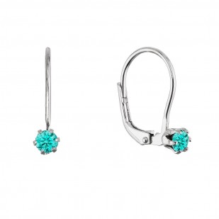 Stříbrné visací náušnice s Preciosa krystalem 31322.3 blue zircon