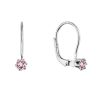 Stříbrné visací náušnice s Preciosa krystalem 31322.3 lt. rose