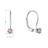 Stříbrné visací náušnice s Preciosa krystalem 31322.3 lt. rose