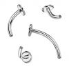 Tyčka k piercingu do pupíku TITAN, závit 1,6 mm (1,6 x 12 mm)