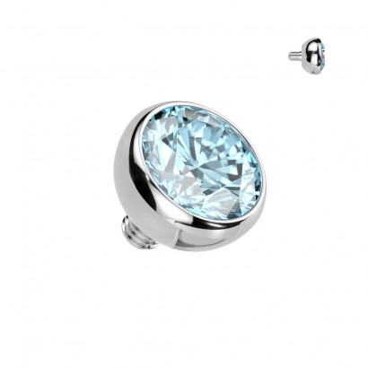 Náhradní kulička s kamínkem TITAN, závit 1,2 mm, 3mm (tyrkysová)