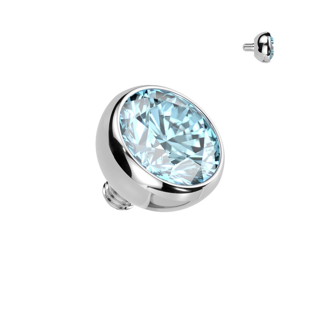 S4U Náhradní kulička s kamínkem TITAN, závit 1,2 mm, 3mm (tyrkysová) - TIT1584-03Q