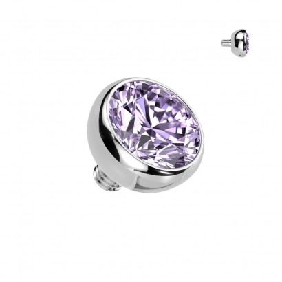 Náhradní kulička s kamínkem TITAN, závit 1,2 mm, 3mm (světle fialová)