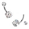 Luxusní piercing do pupíku s Moissanity 2.50ct, TITAN