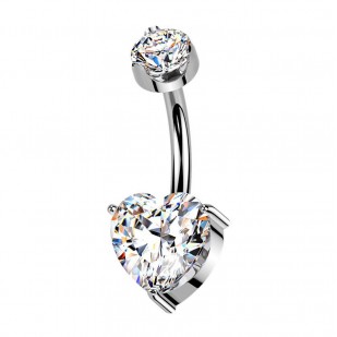 Luxusní piercing do pupíku s Moissanity 2.50ct, TITAN