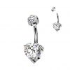 Luxusní piercing do pupíku s Moissanity 2.50ct, TITAN
