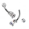 Luxusní piercing do pupíku s Moissanity 1.25ct, TITAN