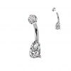 Luxusní piercing do pupíku s Moissanity 1.25ct, TITAN