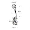 Luxusní piercing do pupíku s Moissanity 1.25ct, TITAN