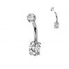 Luxusní piercing do pupíku s Moissanity 1.25ct, TITAN