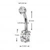 Luxusní piercing do pupíku s Moissanity 1.25ct, TITAN