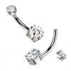 Luxusní piercing do pupíku s Moissanity 1.05ct, TITAN