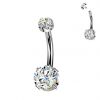 Luxusní piercing do pupíku s Moissanity 1.05ct, TITAN