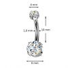 Luxusní piercing do pupíku s Moissanity 1.05ct, TITAN