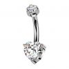 Luxusní piercing do pupíku s Moissanity 1.00ct, TITAN